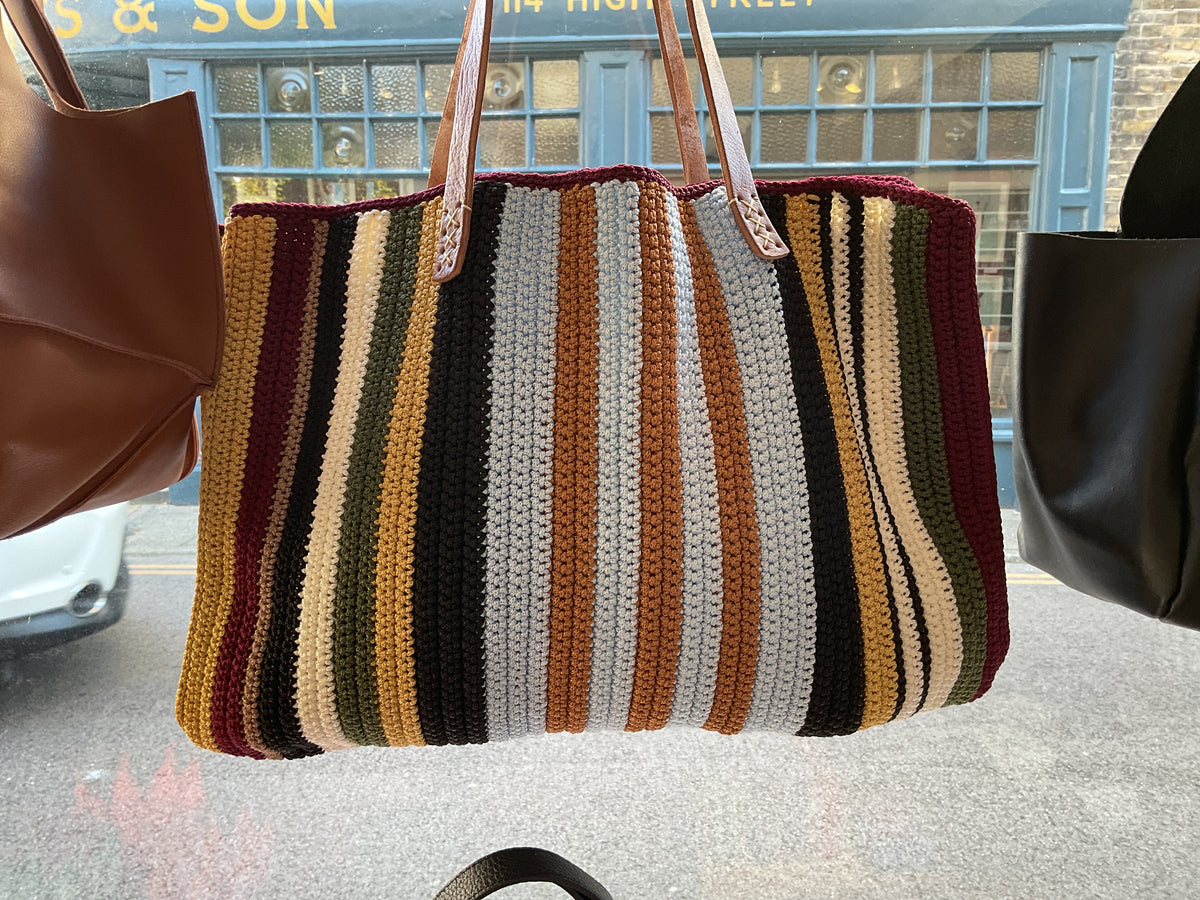 Crochet Stripe Tote