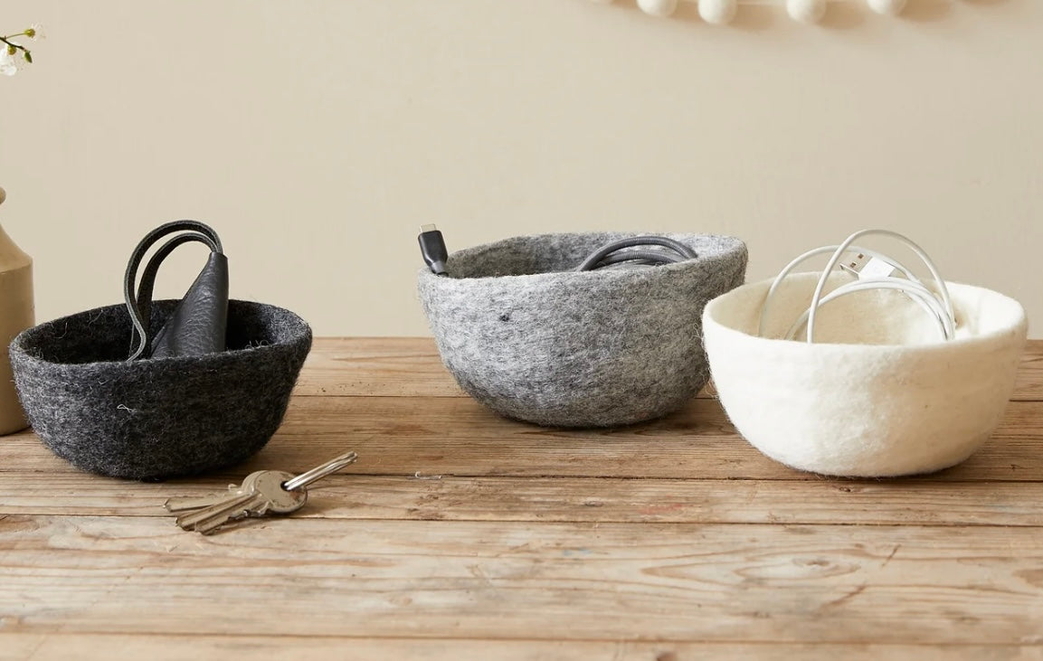 Aura Que felt trinket basket set