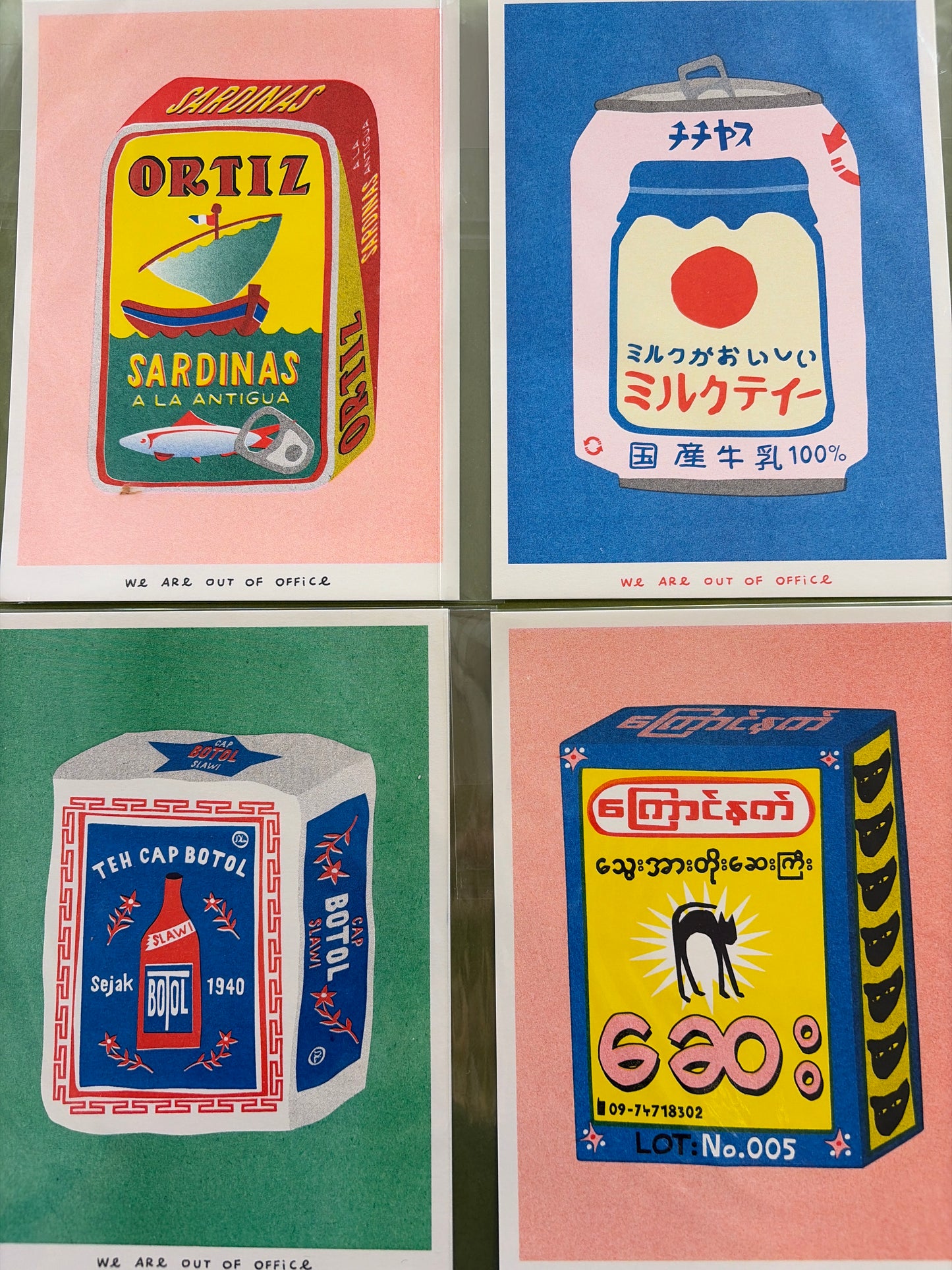 We are out of Office small Risograph Print