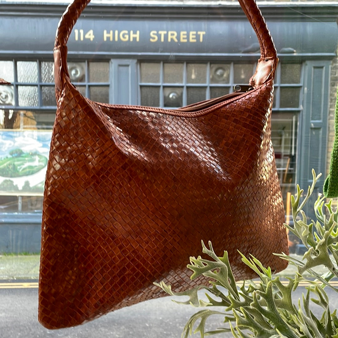 MAROC LEATHER Woven Leather Tote Bag
