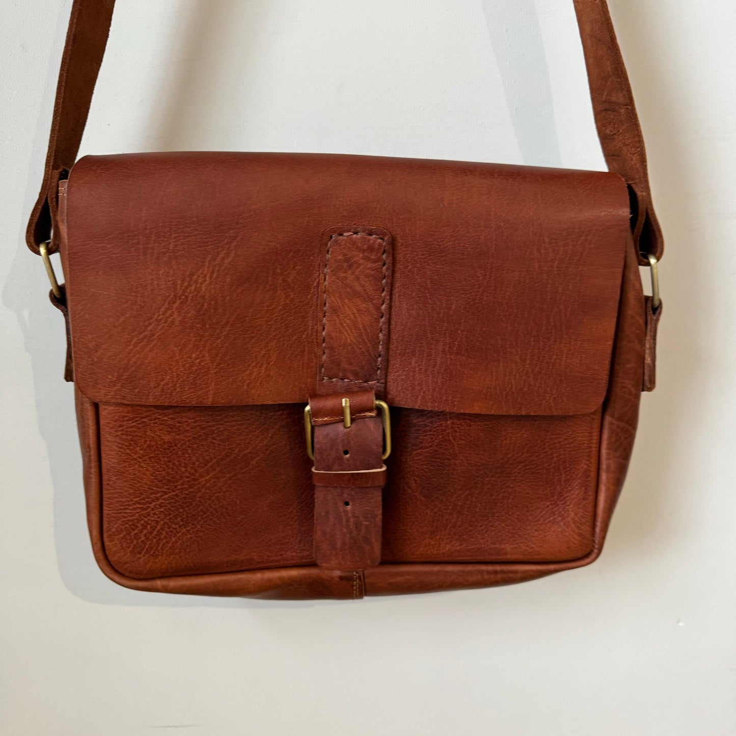 MAROC LEATHER Satchel Bag Brown Medium