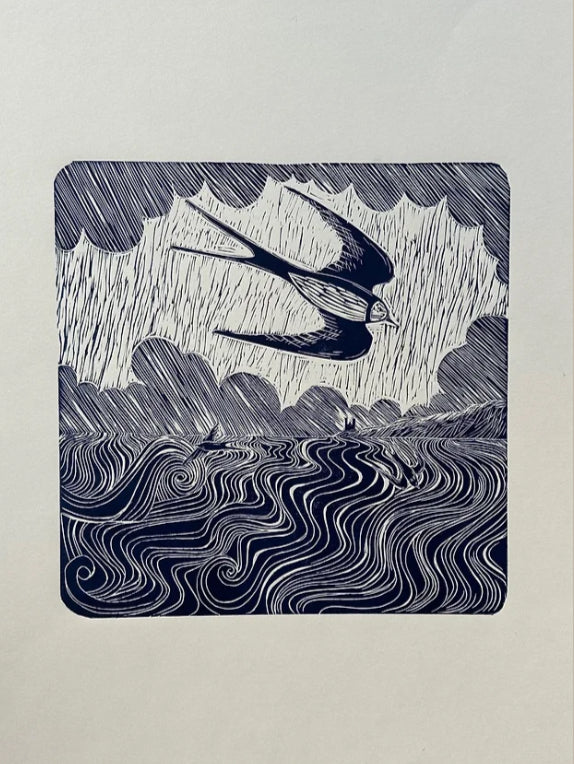 Jo Oakley A2 Linocut