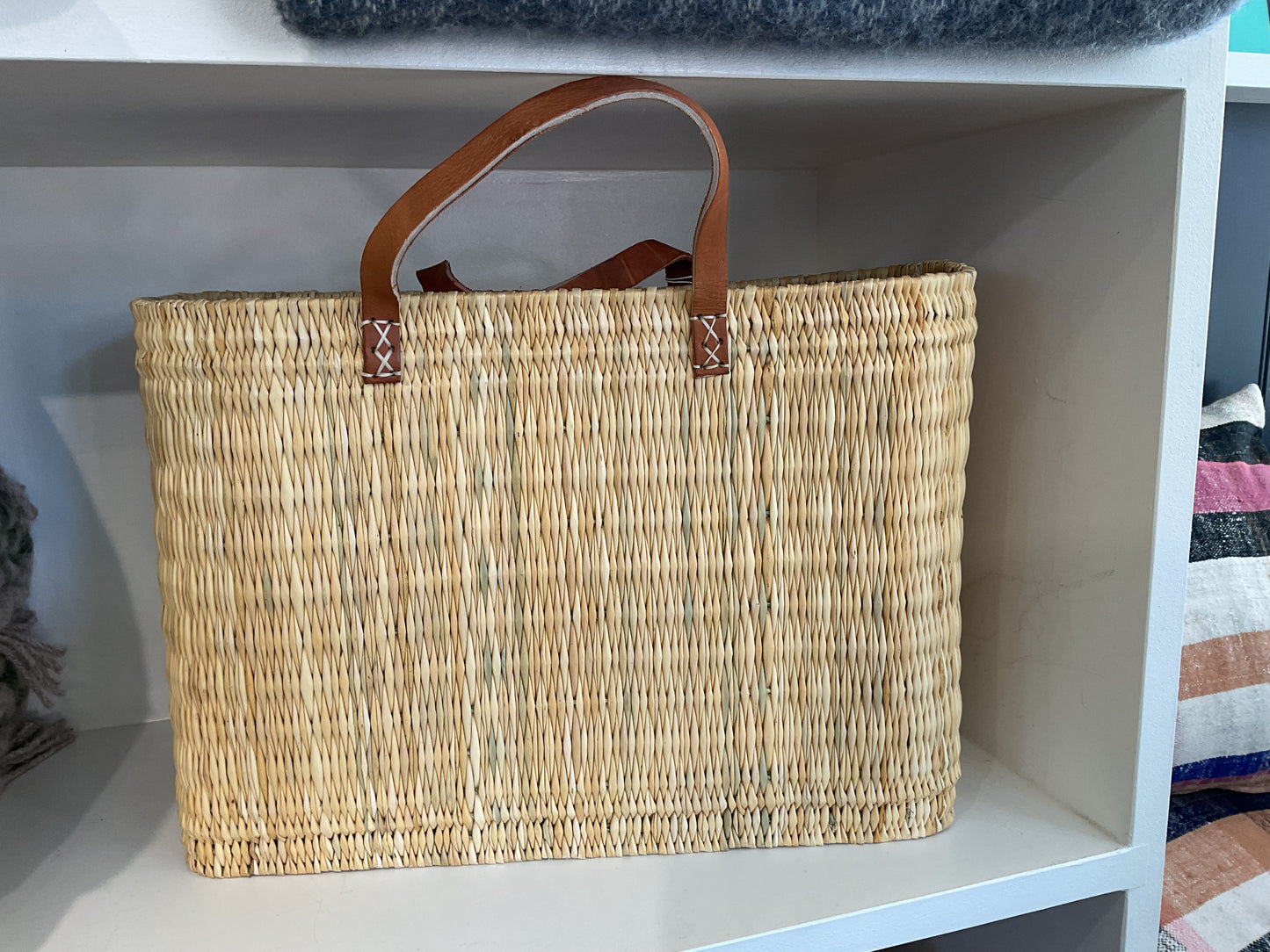 MAROC BASKET Woven Reed Tote
