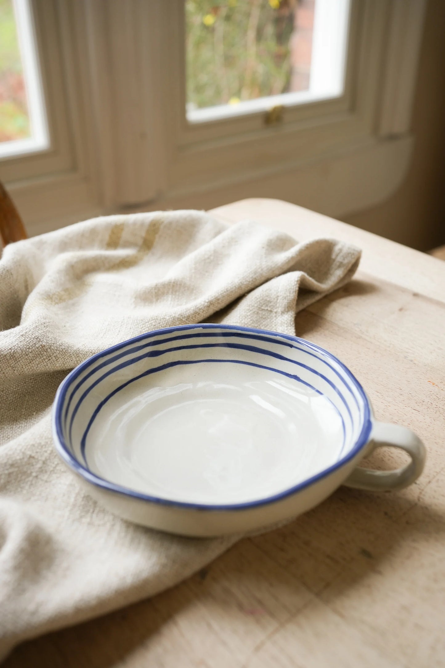 Meanwhile… Handpainted Breton Stripe Oval Dish