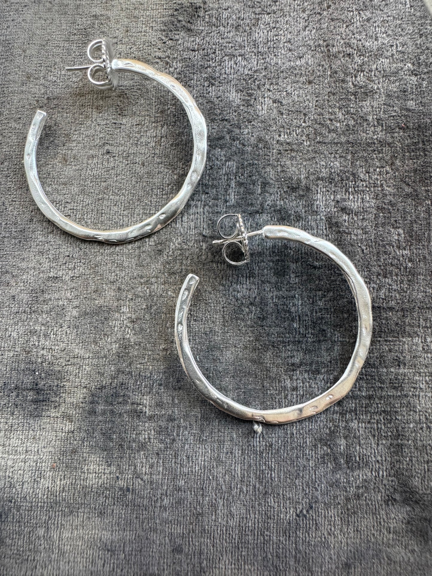 Van Peterson Sterling Silver Hammered Hoops