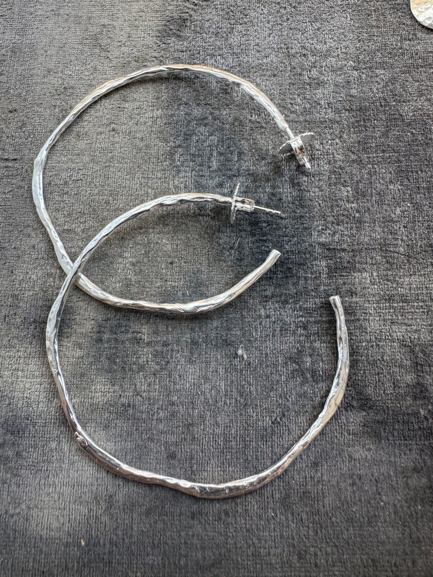 Van Peterson Sterling Silver Hammered Hoops