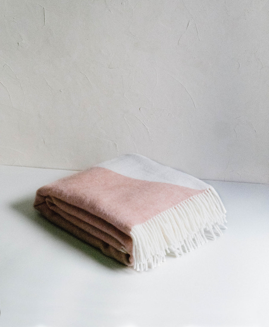 Forestry Wool Stream Dusty Pink Blanket