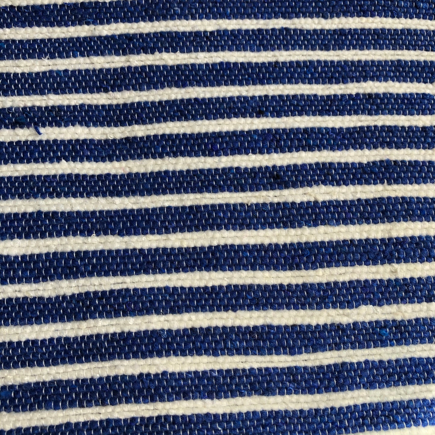 Moroccan Cotton Rug Blue and White Stripe