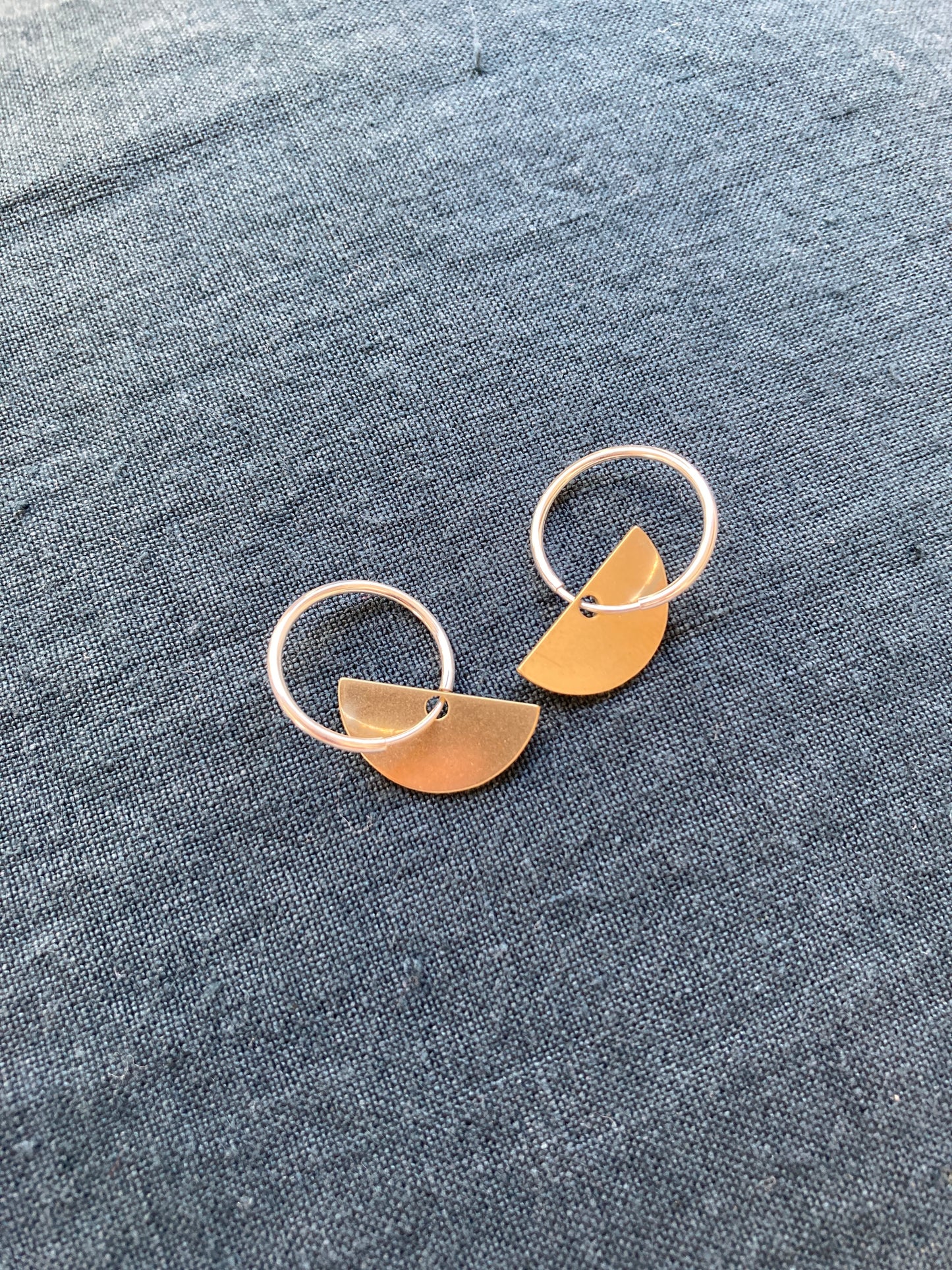 Roake Studio - Luna Brass and Silver Earrings