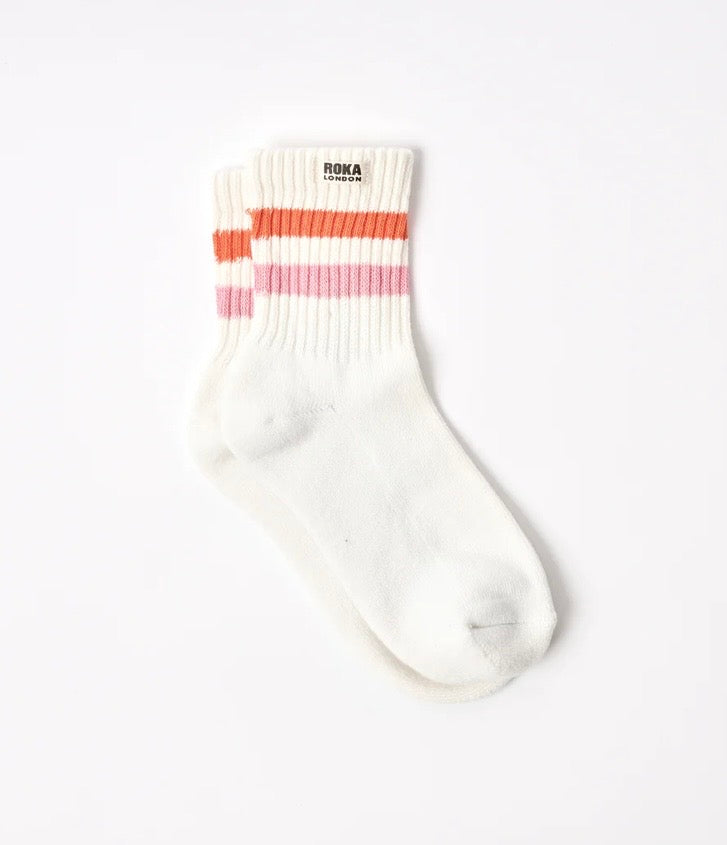 ROKA Windsor Stripe Crew Socks for Women