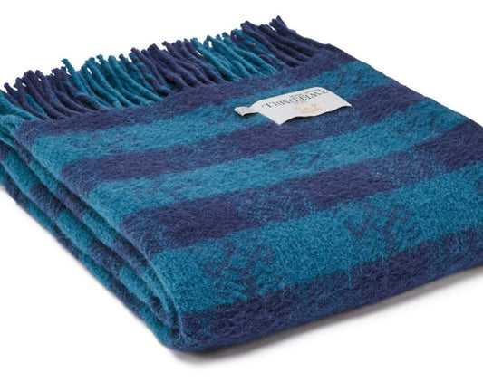 Tweedmill Hutton Check Navy Throw