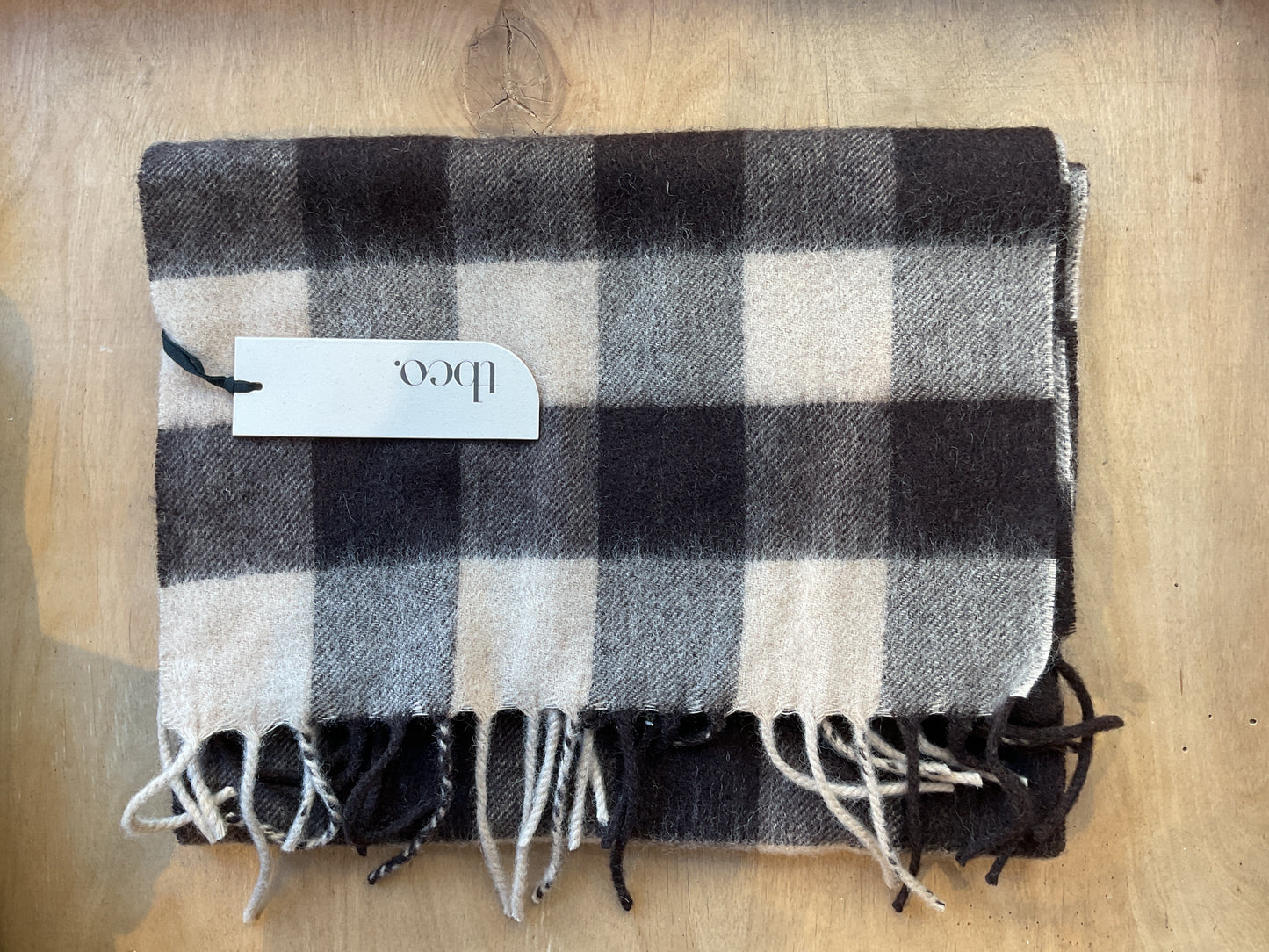 TBCo Lambswool Scarf Brown Gingham