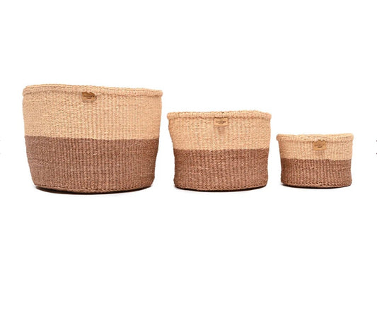 Basket Room Taifa Tile & Sand Duo Colour Block Woven Basket