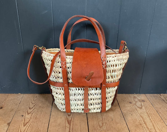 Maroc Leather Trim Bag Basket