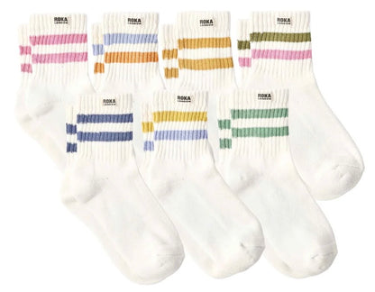 ROKA Windsor Stripe Crew Socks for Women