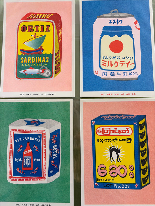 We are out of Office small Risograph Print