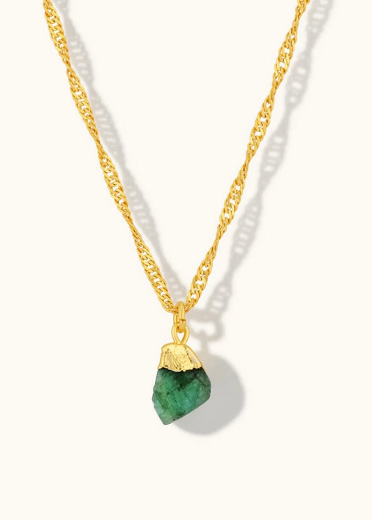 Formation Mohica Raw Emerald Necklace