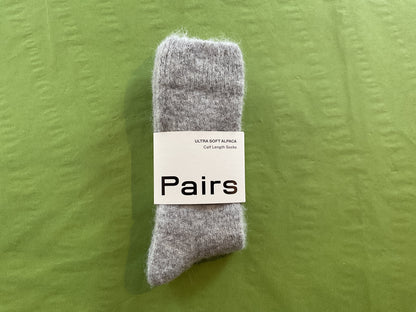 PAIRS Calf Length Socks Ultra Soft Alpaca