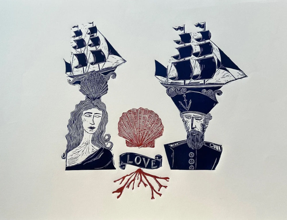 Jo Oakley A2 Linocut