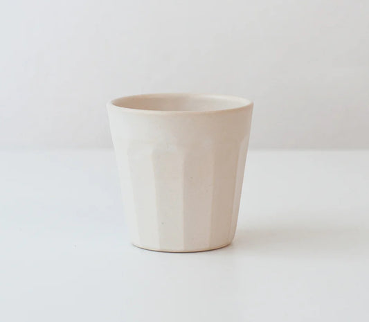 Dor & Tan Faceted Beaker - white