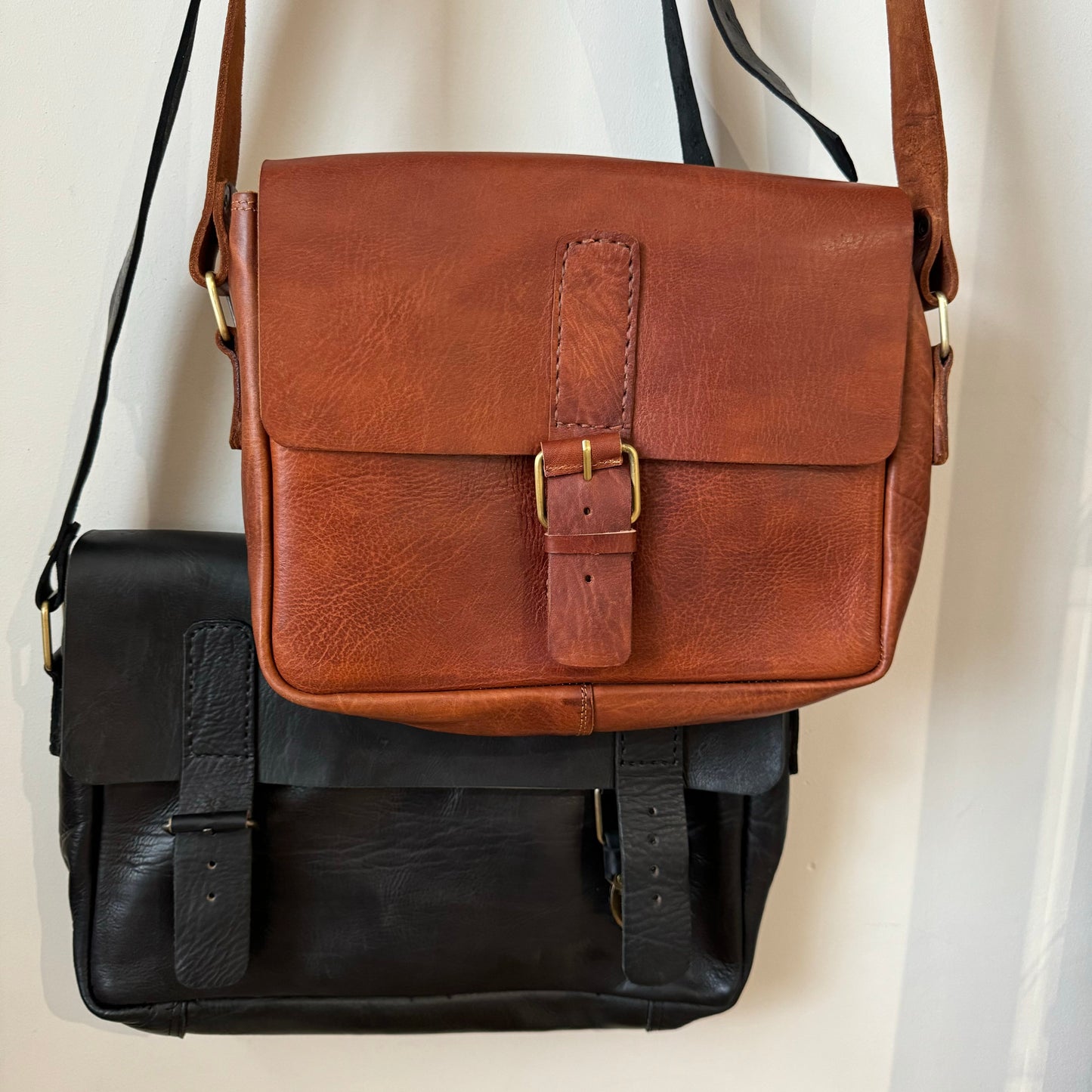 MAROC LEATHER Satchel Bag Brown Medium