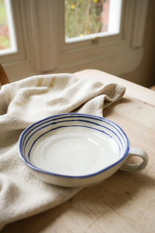Meanwhile… Handpainted Breton Stripe Oval Dish