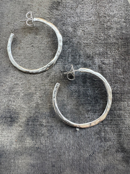 Van Peterson Sterling Silver Hammered Hoops