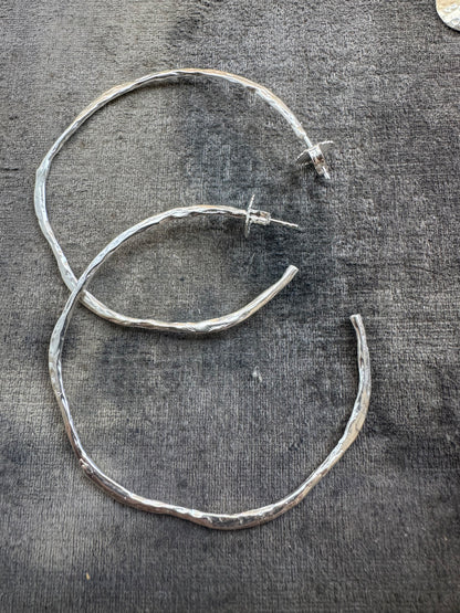 Van Peterson Sterling Silver Hammered Hoops