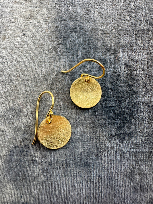 Van Peterson 18ct gold plated Disc Earrings