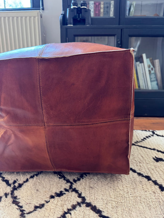 MAROC LEATHER Cube Pouf