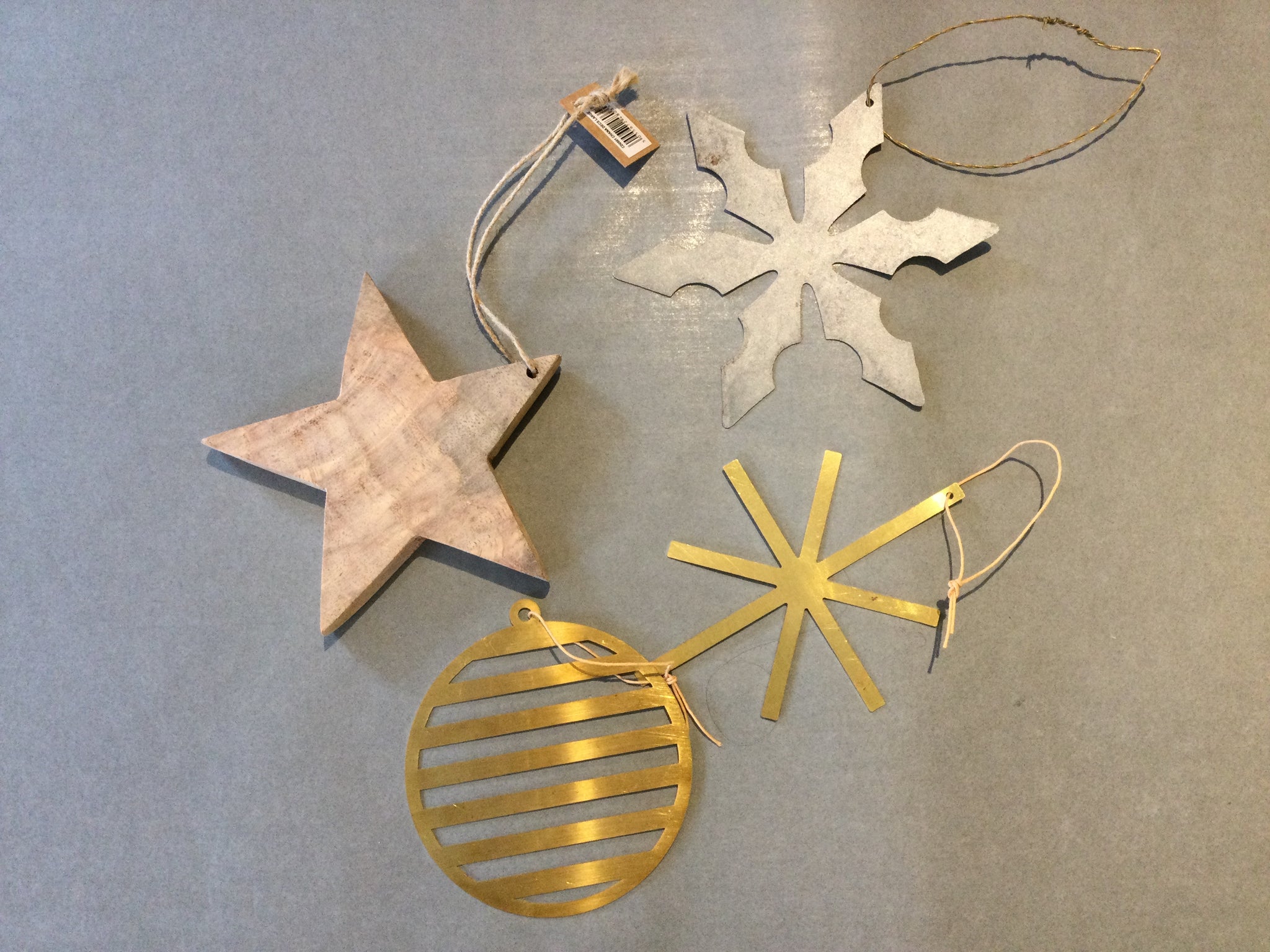 Star decorations - wood, metal, brass